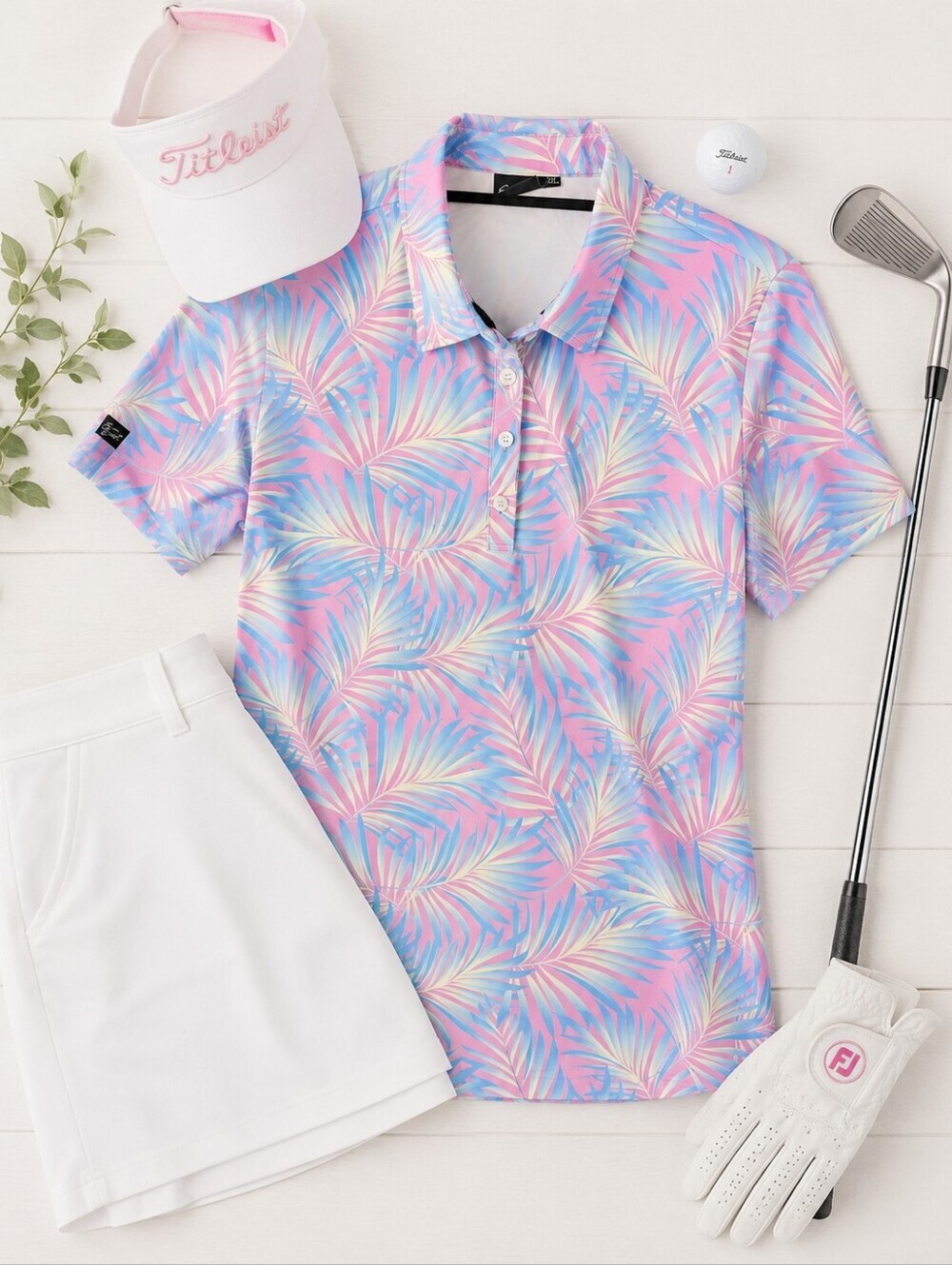 Sunday Swagger Naldives Blue Pink Tropical Poly Golf Polo shirt. Mens 2XL